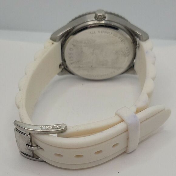 Fossil Stella ES2888 Women's White Silicone Analog Dial Quartz Wrist Watch DE618 - Picture 9 of 9